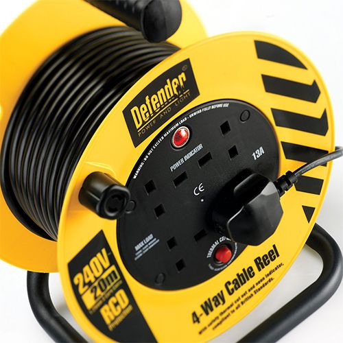 Defender Power Light Industrial Extension Cable Reel E86507 - Eezee