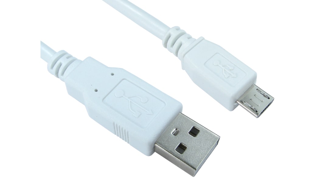 RS PRO USB 2.0 Cable, Male USB A to Male Micro USB B Cable, 1.8m