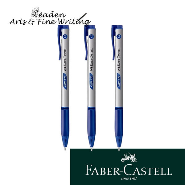 Faber Castell Grip X10 Retractable Ballpoint Pen 1.0mm Black Blue