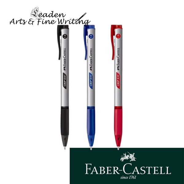 Faber Castell Grip X10 Retractable Ballpoint Pen 1.0mm Black