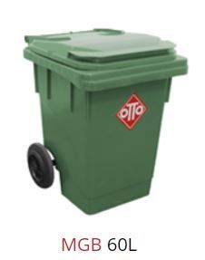 Otto MGB 60L-80L-120L Green Garbage Bin With 2 Wheels and Optional Step