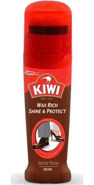 kiwi Liquid Shoe Polish Brown 75ml 