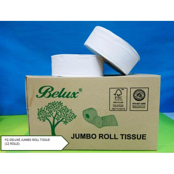 Belux Jumbo Roll Tissue 16 Rolls per Box 550gm X 2 Ply Toilet Paper