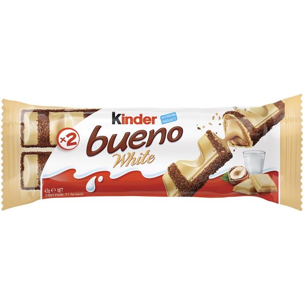 Kinder Bueno Chocolate Wafer Bar White 39g Singapore Eezee