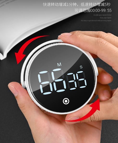 Kitchen Timer Digital LED Display Shower Study Baking LED Counter Cooking  Stopwatch Reminder Electronic Countdown Alarm Clock