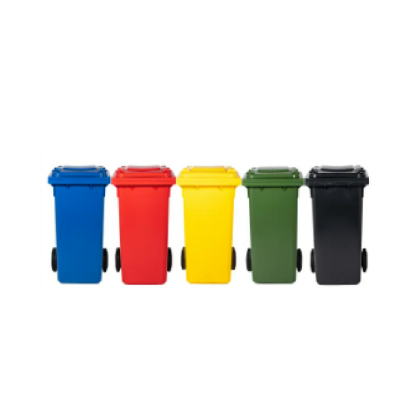 RS PRO 360L Grey Flip Polyethylene Waste Bin