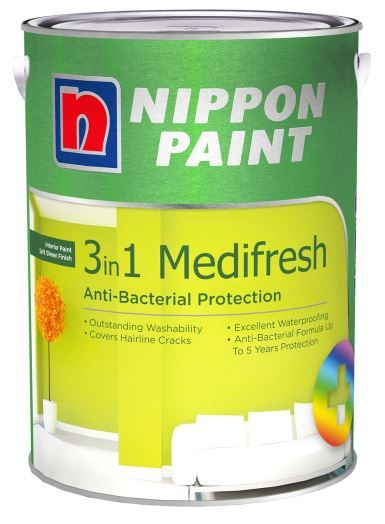 Nippon Paint 3 In 1 Medifresh 5 Litres 1294 Colours Singapore Eezee