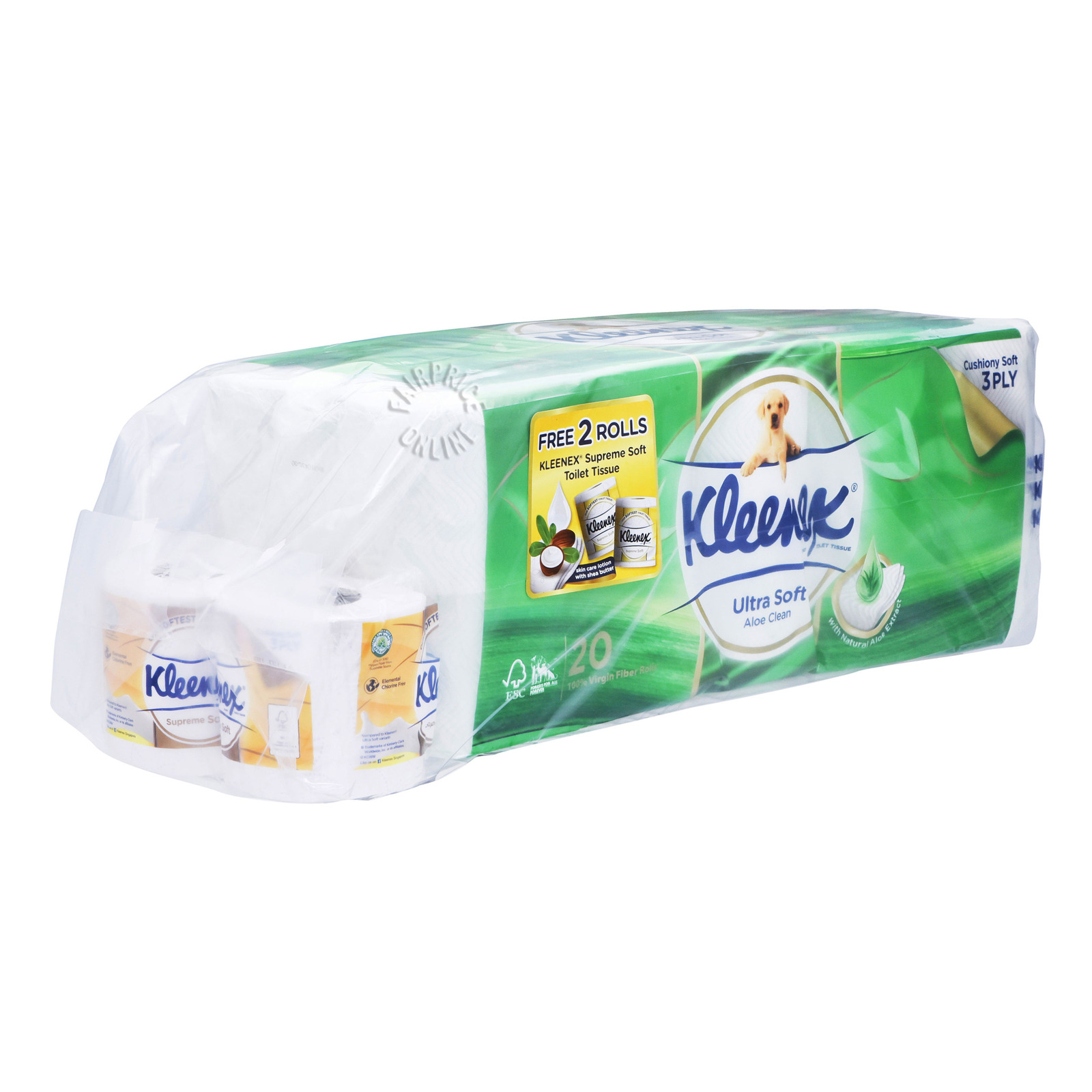 Kleenex Ultra Soft Toilet Tissue Rolls Aloe Clean 20 X 190 Per Pack - Eezee