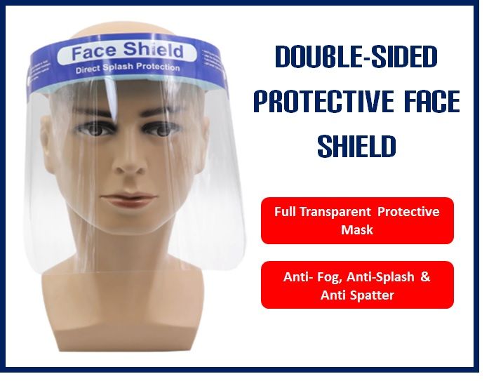 elvex clear molded lexan face shield with chin protector fs-18l