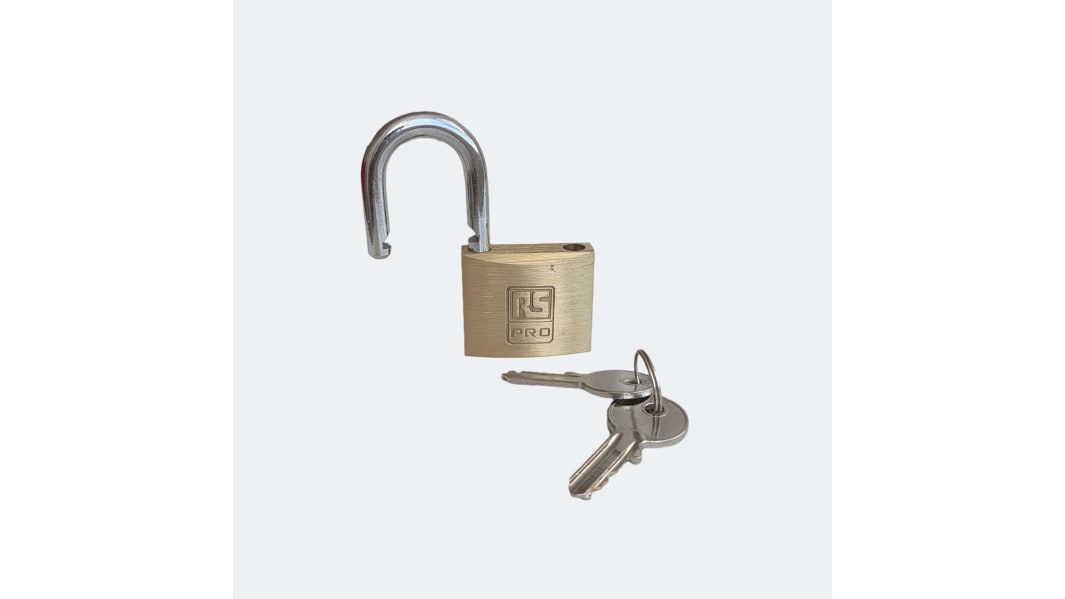 RS PRO Combination Weatherproof Brass Combination Padlock, 7mm Shackle,  53mm Body