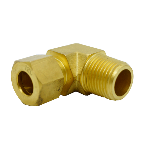 Rfs Brass 20mm Od X 3/4 Male Npt 90 Degree Elbow Compression Fittings,  Heavy Series F-D-B-L90M-N-20S-12 - Eezee