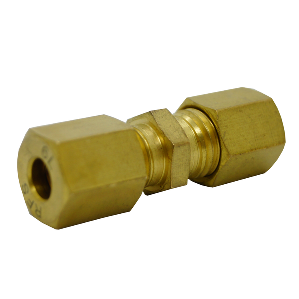 Brass Compression Fitting Connector Union For 3/16 OD Hydraulic