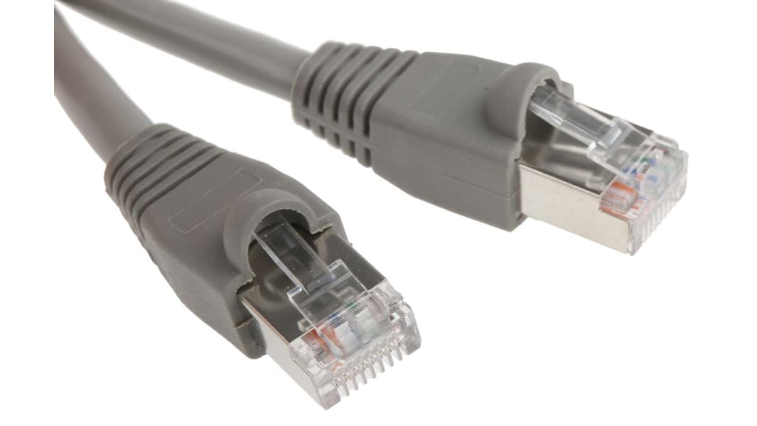 RS PRO Cat5e Male RJ45 to Male RJ45 Ethernet Cable Grey, 5m