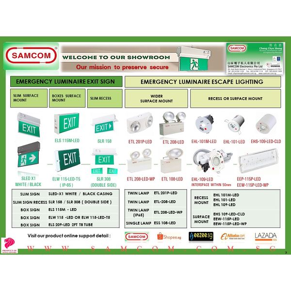 recessed emergency exit sign