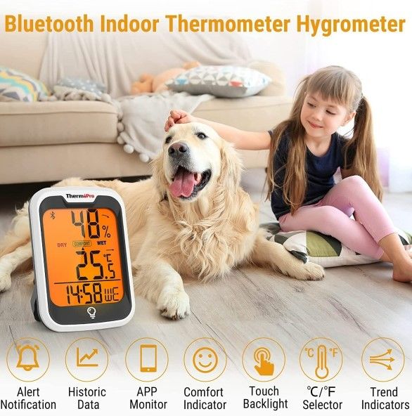 Thermopro TP358 Smart Wireless Digital Room Thermometer Hygrometer With  Alert (bluetooth 5.0) - Eezee