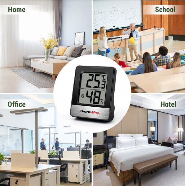 ThermoPro Digital Indoor White Hygrometer and Thermometer in the Thermometer  Clocks department at