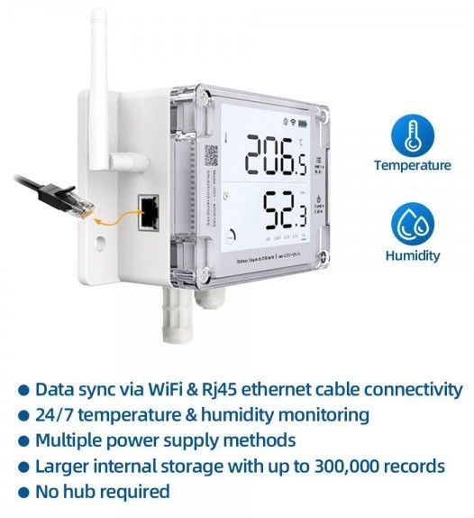 UbiBot GS1-AETH1RS Cloud-based WIFI and Ethernet Temperature