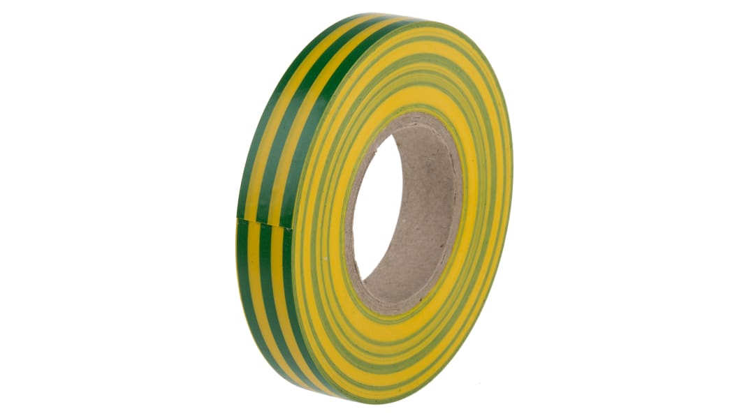 RS PRO Green/Yellow 10 mm² Hook Up Wire, 8 AWG, 72/0.4 mm, 100m, PVC  Insulation