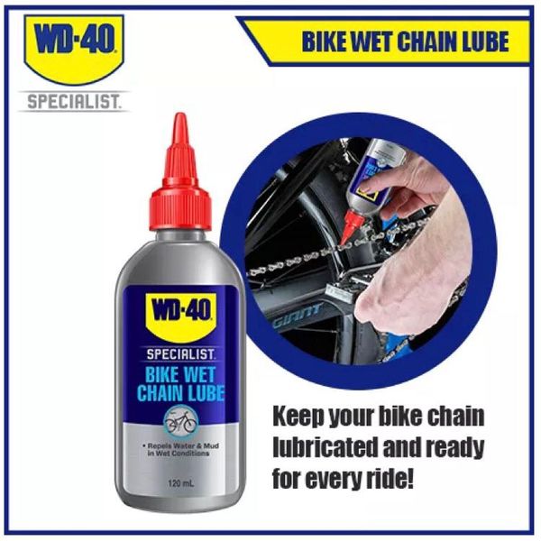 WD-40 SPECIALIST 4 oz. Bike Wet Chain Lubricant, High-Performance