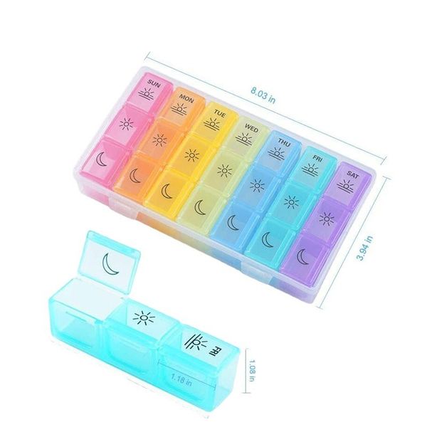  Daviky Pill Organizer 3 Times a Day, Weekly Pill Organizer 3  Times a Day, Pill Box 7 Day, Pill Cases Organizers 7 Day, Daily Pill Box  Organizer, Medicine Organizer Box to