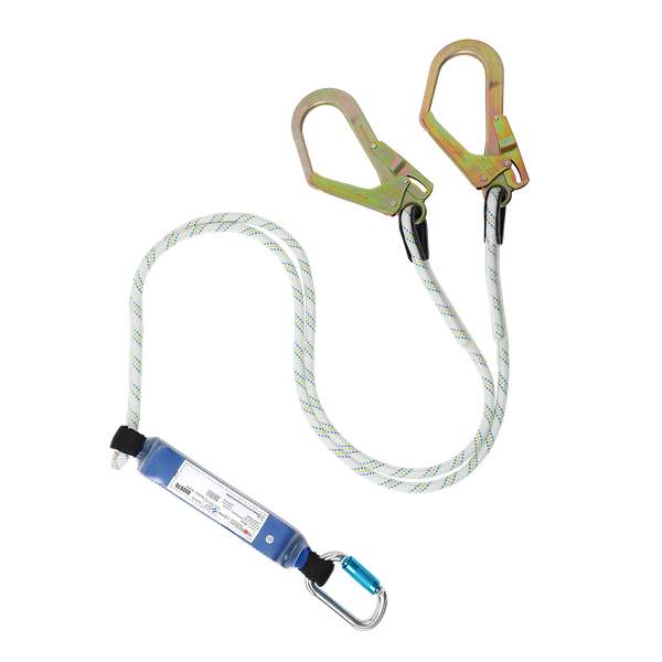 Worksafe Energy Absorber Double Kernmantle Rope Lanyard, 1.8m, Fitted ...