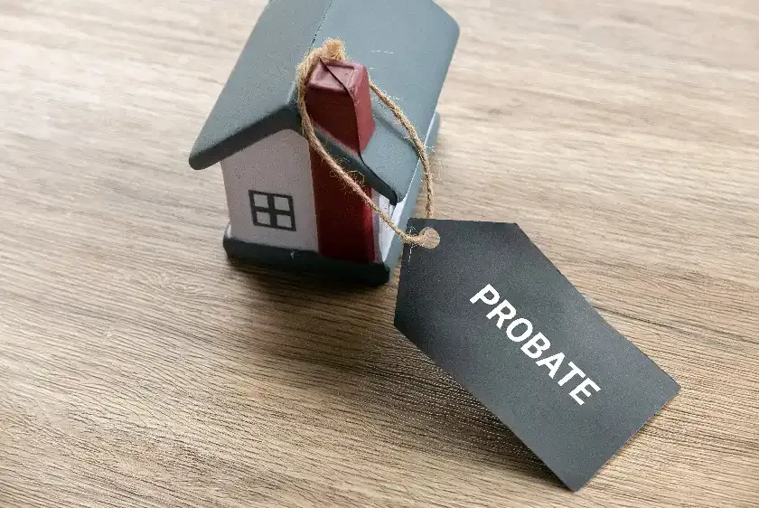 house with a label saying probate