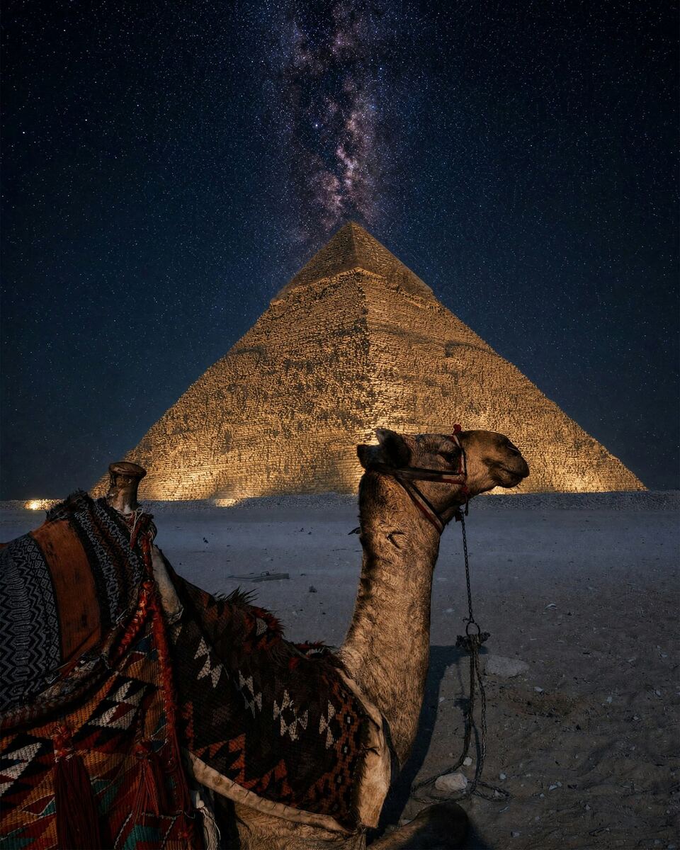 The Pyramid of Khafre under the Milky Way
