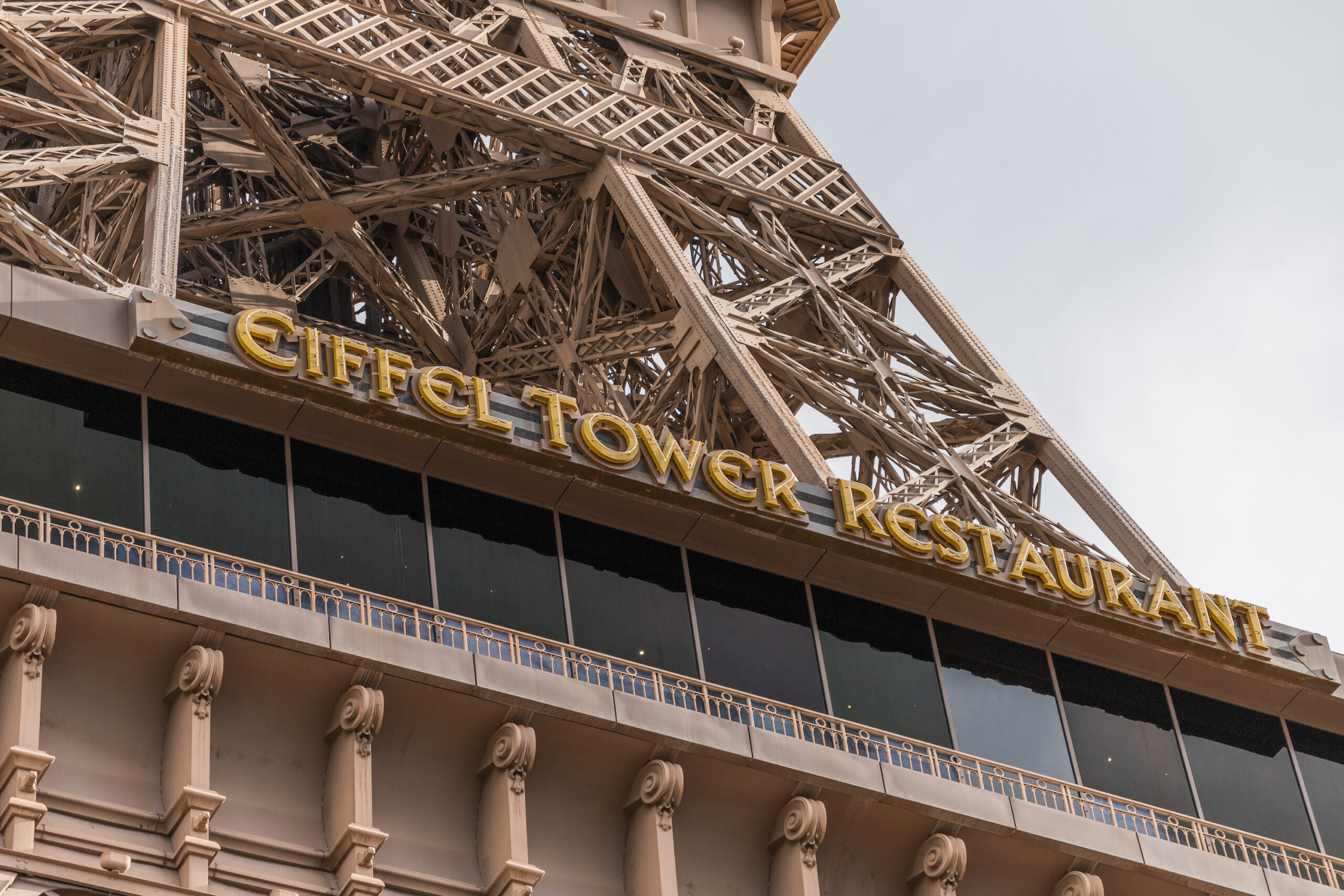 LAS VEGAS, USA - SEPTEMBER 27: Paris Las Vegas' Tour Eiffel Restaurant.  Replica Of Paris' Eiffel Tower Was Built In 1999 As Part Of Paris Las Vegas  Hotel And Casino. September 27