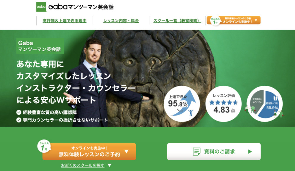 Gabaマンツーマン英会話　公式サイト