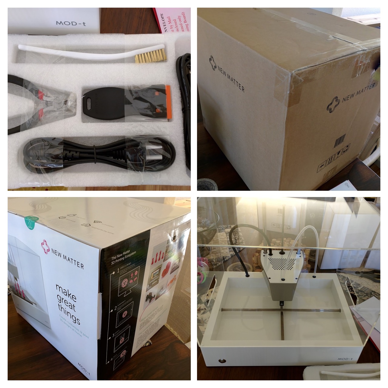 3d printer unboxing collage