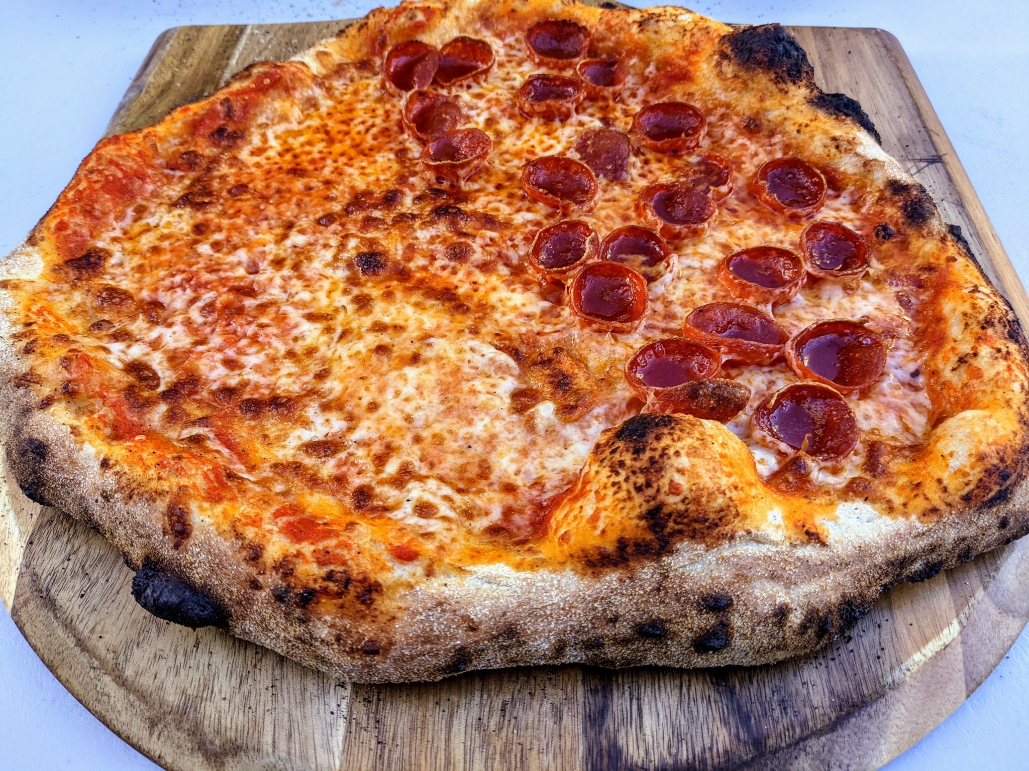 pizza with half cheese half pepperoni