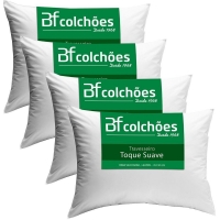 Kit 4 Travesseiros Antialérgico de Fibra Macio Lavável 45X65 - Marketplace