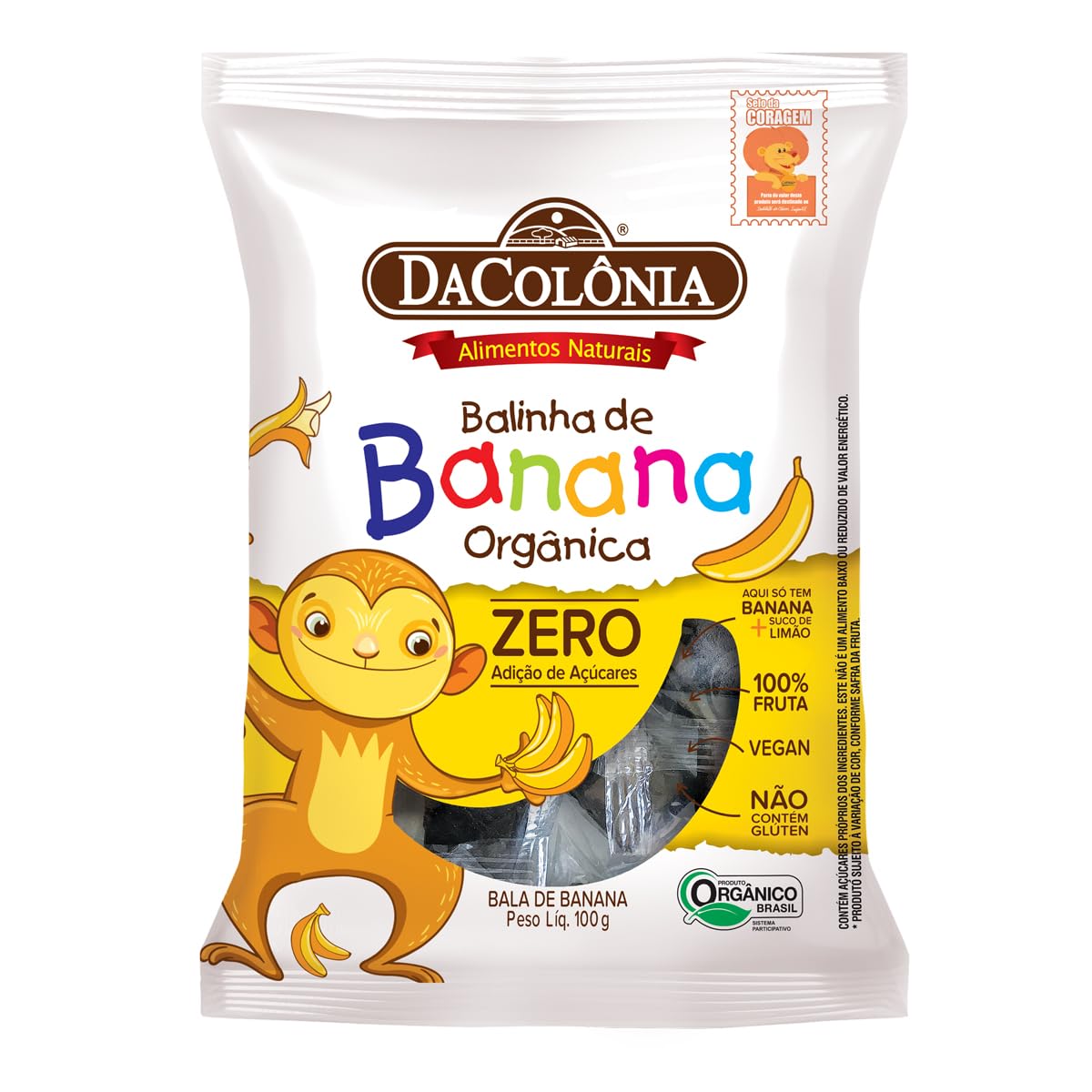 Bala De Banana Organica Zero 100g