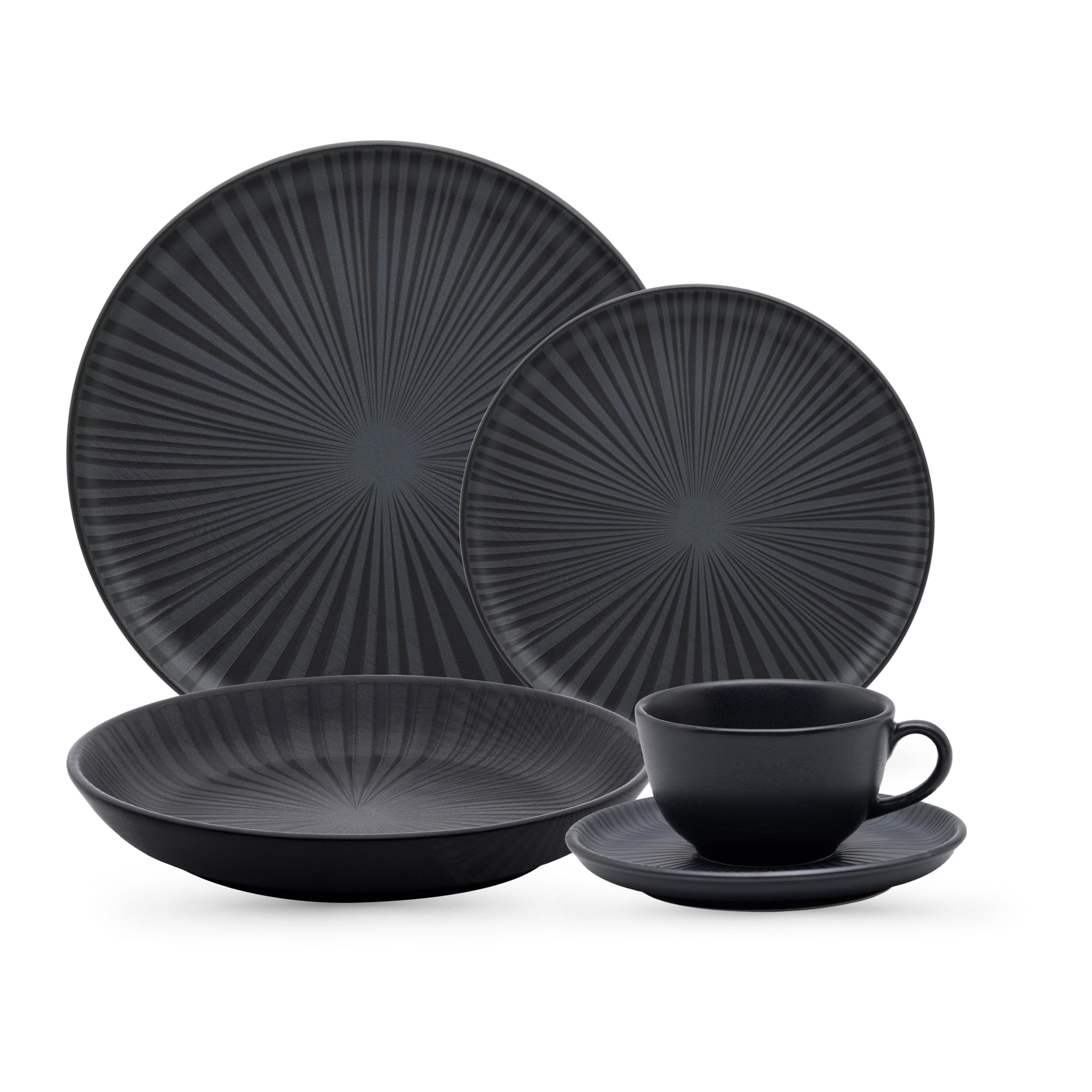 Oxford Aparelho De Jantar 20 Peças Flat Ônix