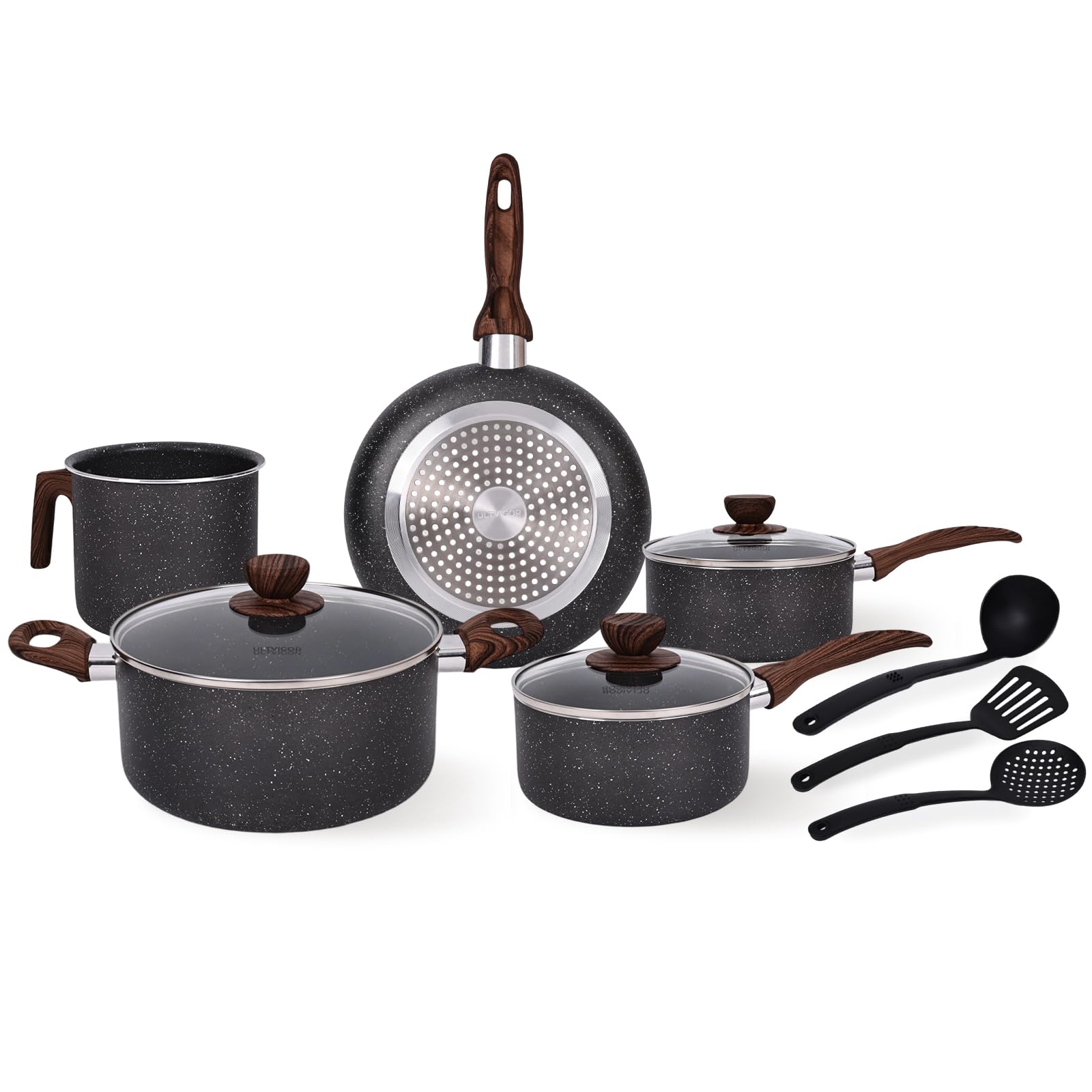 Jogo De Panelas Indução Cerâmica Antiaderente 8 Peças