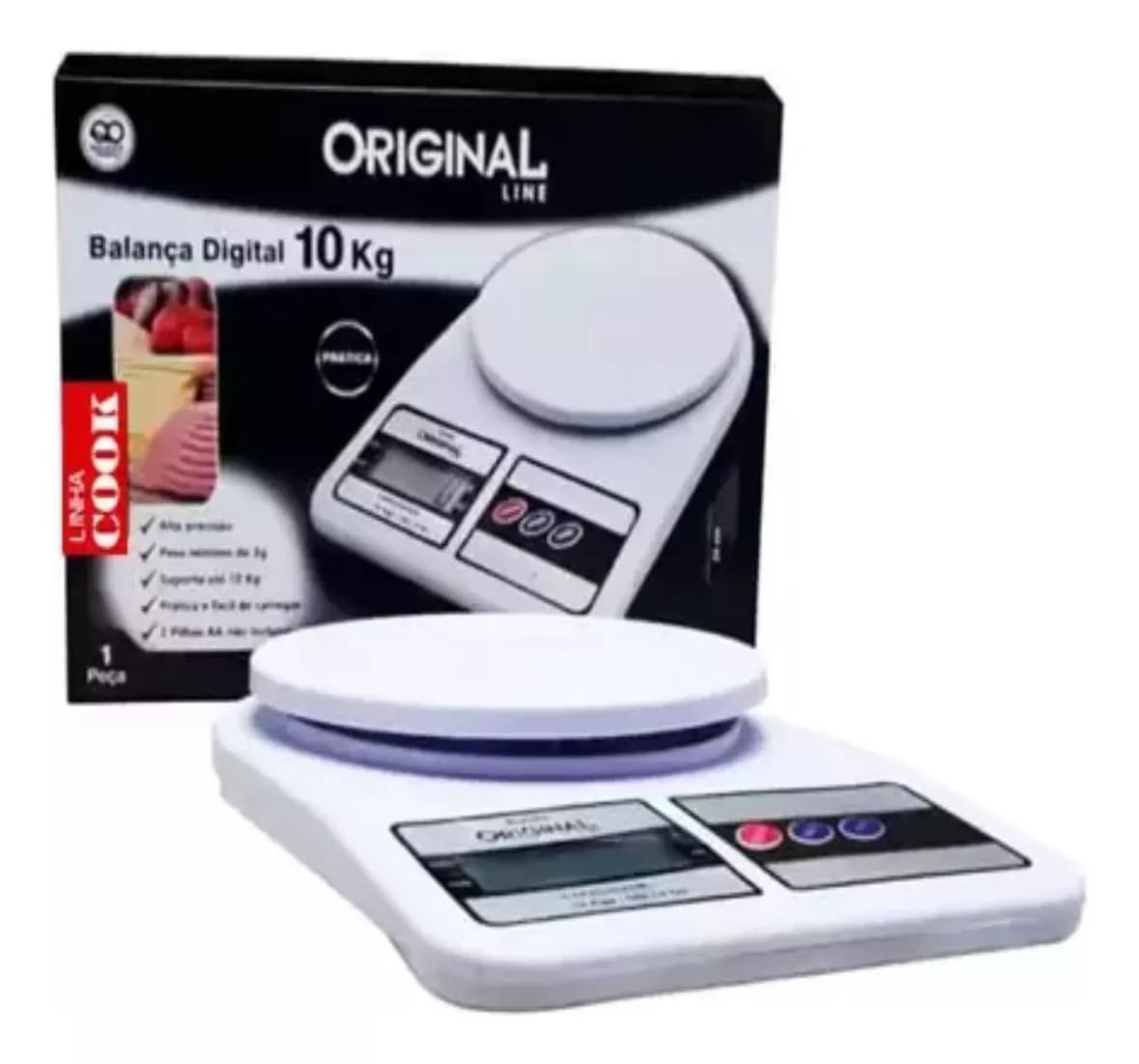 Balança Digital 10kg Flat Linha Premium Sl0363