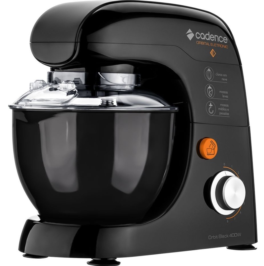 Batedeira Orbital Cadence 8 Velocidades 400W 3L Contrast BAT508 Preta - 127v