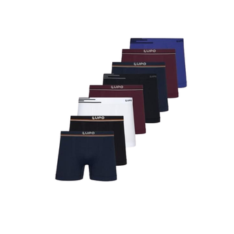 Kit 8 Cuecas Boxer Lupo Microfibra Box Sem Costura Adulto Masculino 436