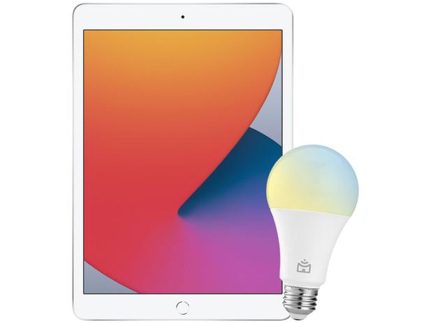 iPad Tela 10,2” 8ª Geração Apple Wi-Fi 32GB - Prateado + Lâmpada Inteligente LED Wi-Fi 9W