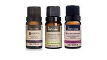 KIT BÁSICO DE AROMATERAPIA - 3 Óleos Essenciais 100% Puros. Lavanda, Limão e Eucalipto.