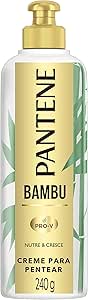 Pantene - Creme para Pentear Bambu, Nutre e Cresce, com Óleo Capilar de Ricino, sem Sal, para Cachos 2ABC e 3ABC, 240 ml