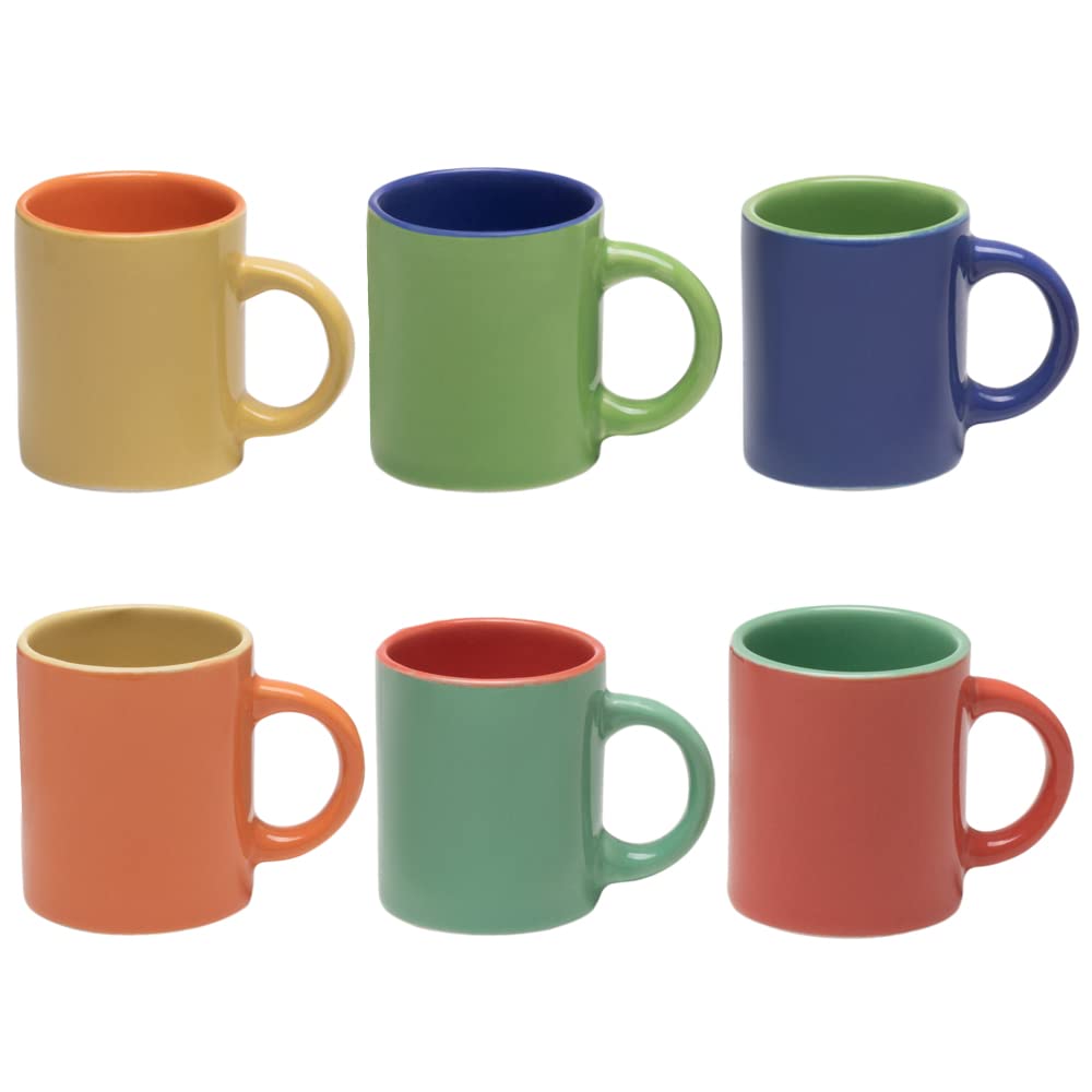 Mimo Style Mini Canecas Para Café Com 6 Peças Multicolor Colorida - 100ml