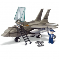 Blocos De Montar Air Force Modelo Jato De Combate 142 Peças - Multikids