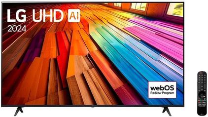 Smart TV 4K 75" LG UHD 75UT8050 Processador α5 Ger7 AI Alexa/Chromecast integrado Otimizador de Jogos webOS 24 Controle Smart Magic