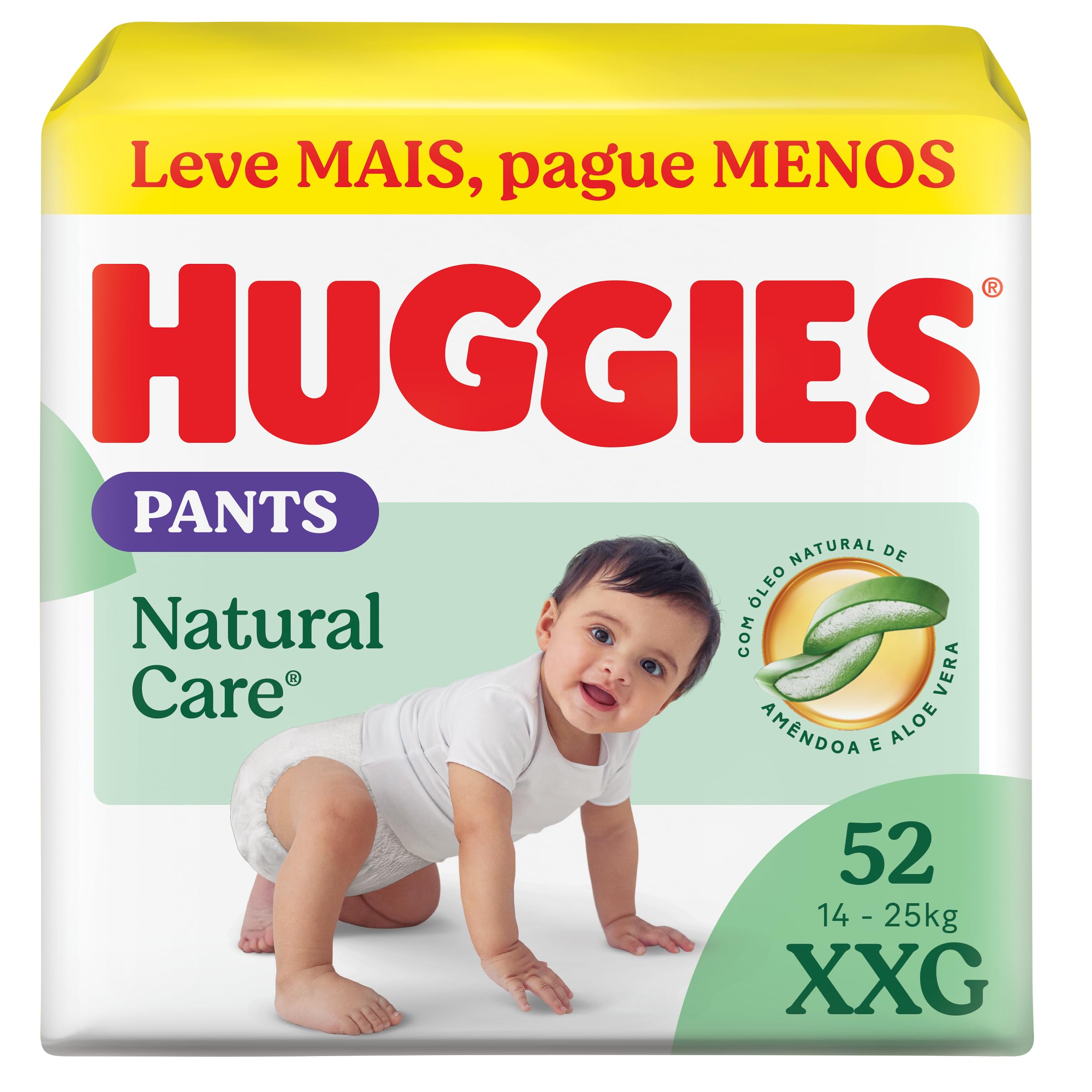 Huggies Fralda Pants Premium Natural Care XXG - 52 Unidades