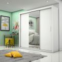 Guarda-Roupa Melissa Glass 3 Portas Com Espelho Branco Carioca Móveis