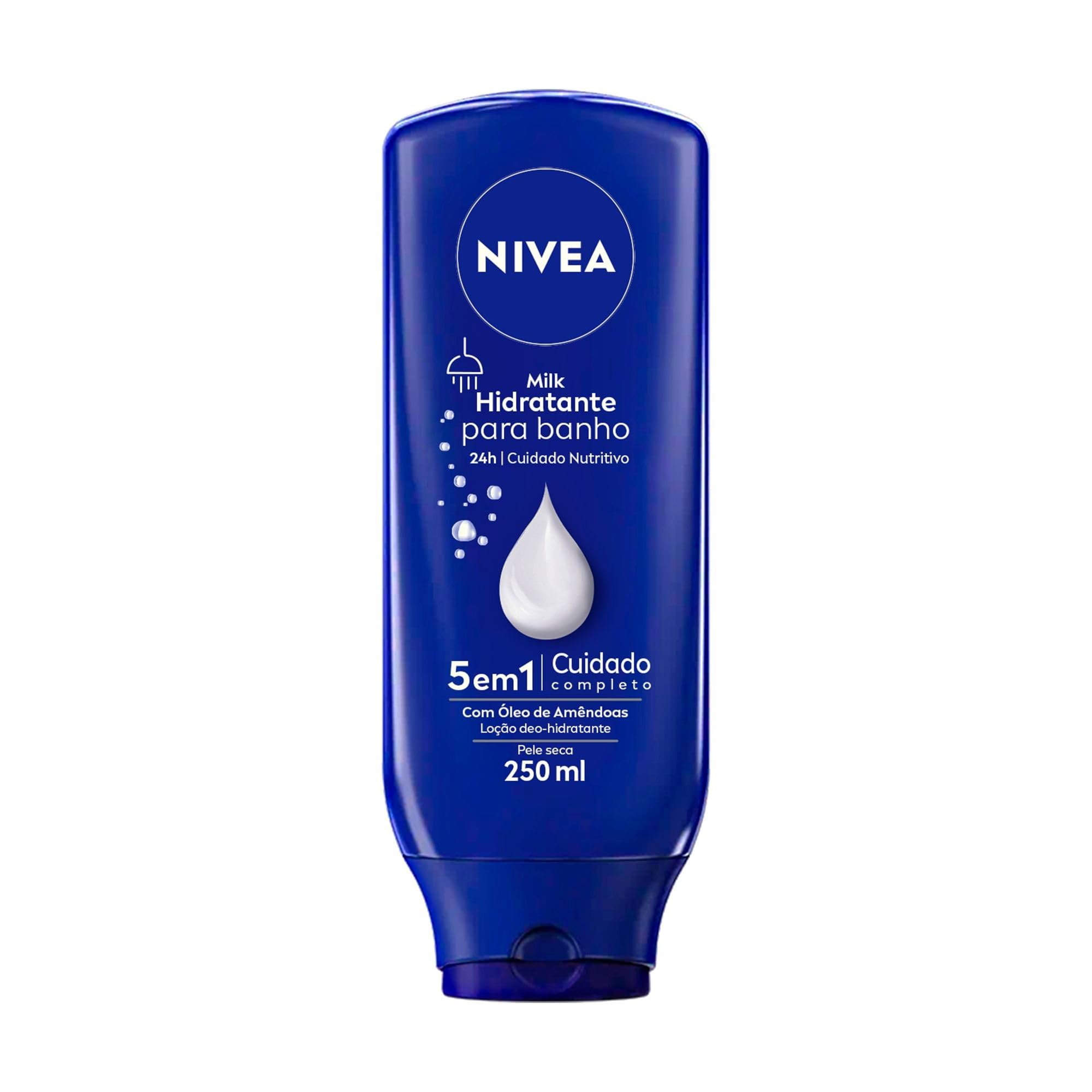 Nivea Hidratante Para Banho Milk 250ml - Hidrata Profundamente A Pele Durante O Banho, É Rapidamente Absorvido Pela Pele Molhada E Não Precisa Aplicar Outro Hidratante Depois Do Banho