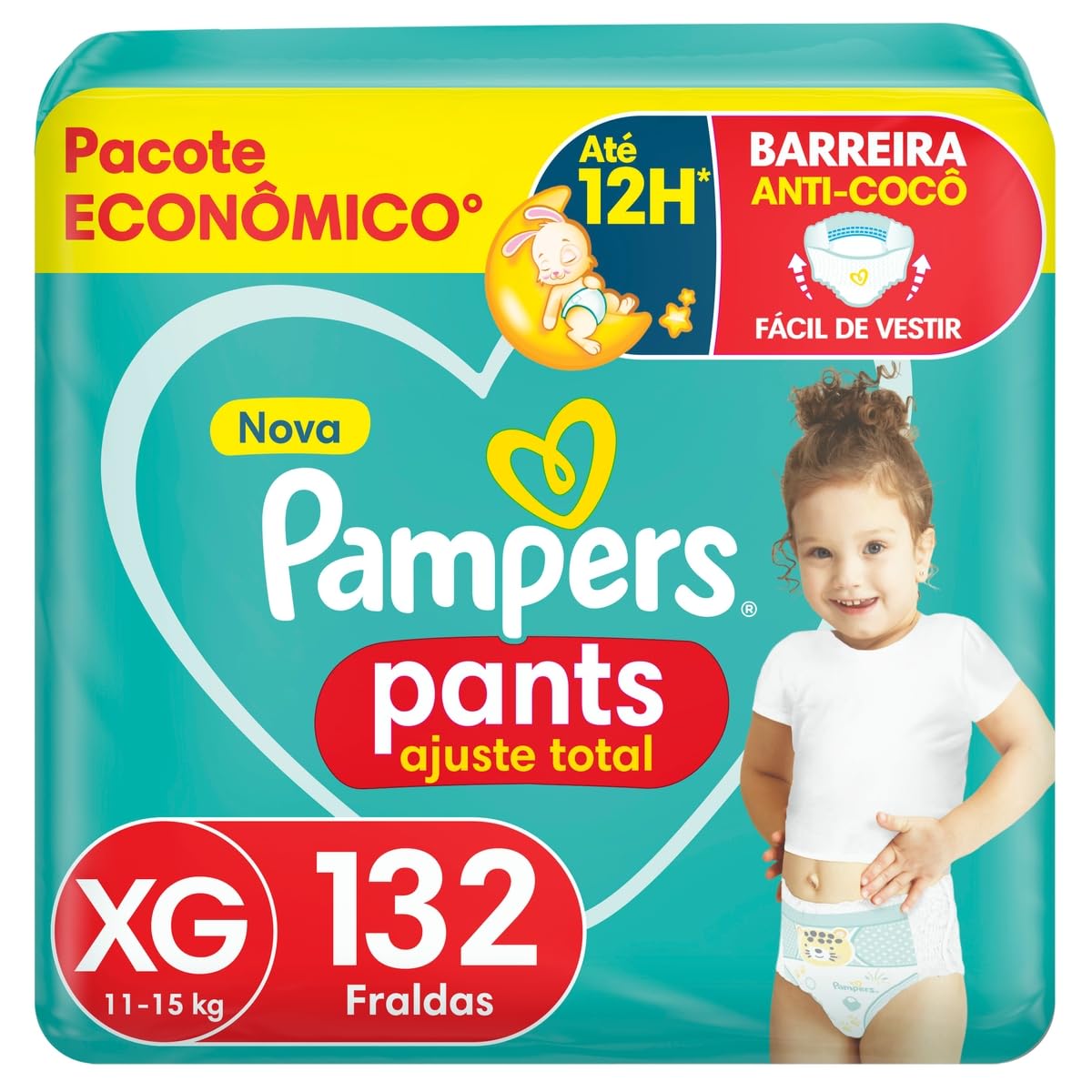 Pampers Ajuste Total Fralda XG 132 unidades