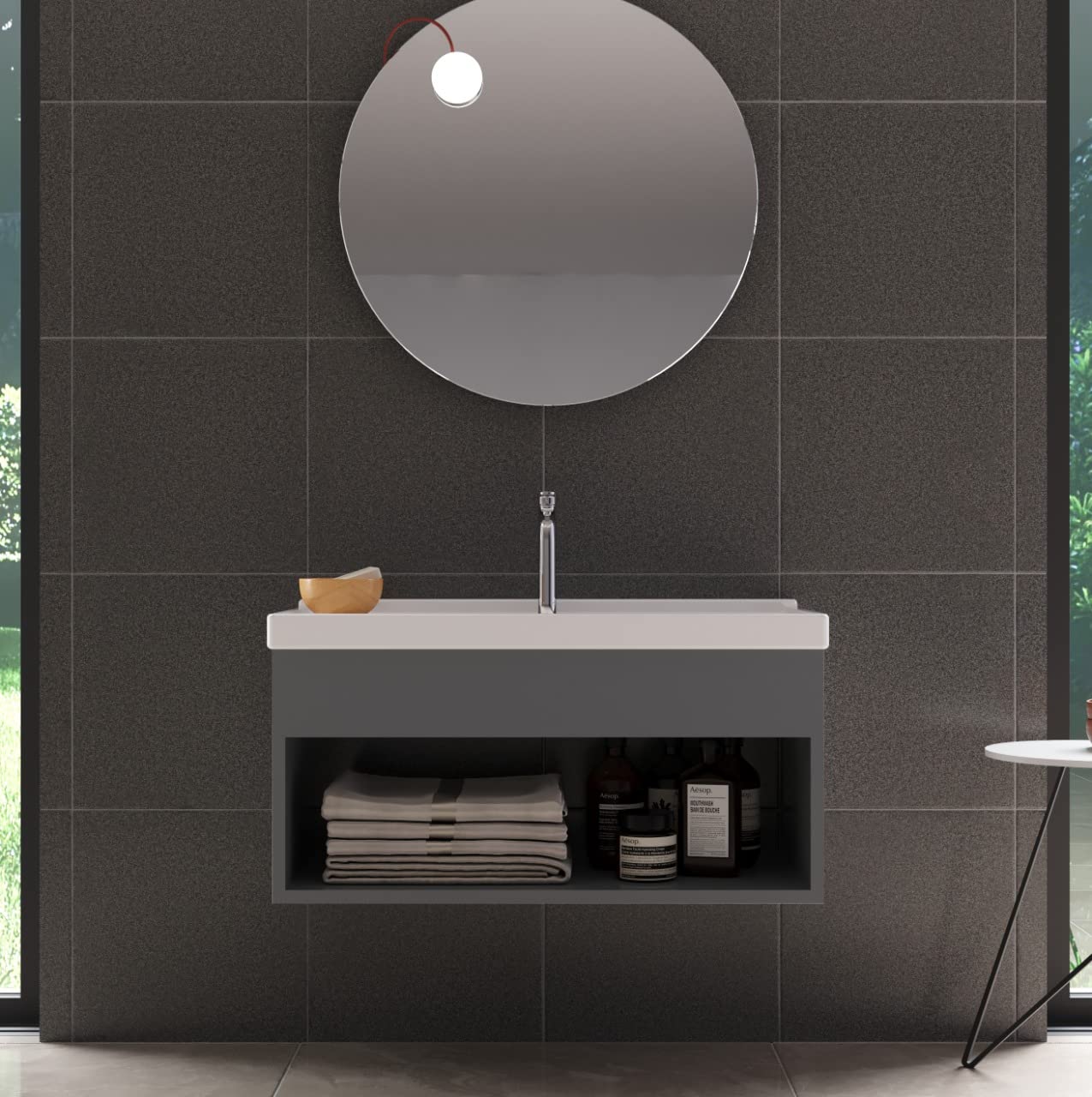 Gabinete com Cuba para Banheiro 100% MDF Gianduia Zoff