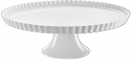 Boleira com pé e borda Buffet, 35cm, 35,5 x 11,5 cm, Branco, Haus Concept